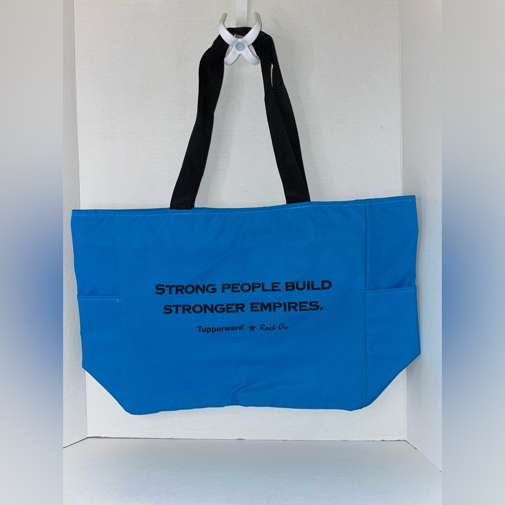 Blue Tupperware Tote Bag 19” Grocery Business Travel